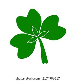 green clover leaf on white background.st patrick day icon
