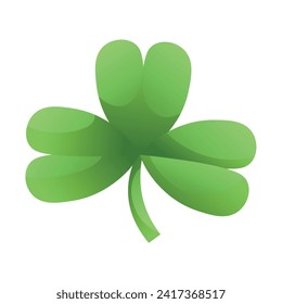 Green clover leaf on white background. St. Patrick's Day
