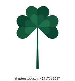 Green clover leaf on white background. St. Patrick's Day celebra