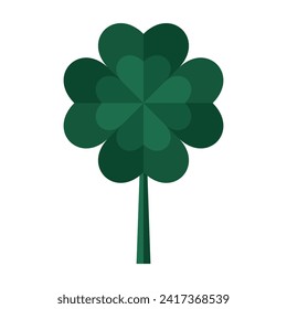 Green clover leaf on white background. St. Patrick's Day celebra