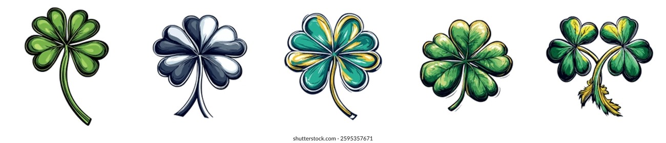 Green Clover Leaf Plant Natural Symbol of Luck