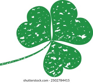 Green clover leaf. A sign of happiness. Stylized clover leaf. Plant Trifolium.