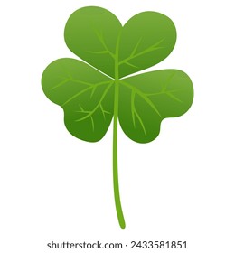 Green Clover Leaf St. Patrick's Day Lucky Vector Illustration Flat Design