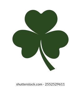 Green Clover Leaf Vector Illustration for St. Patrick's Day isolated white background