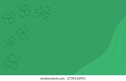 Fondo de hojas de trébol verde con diseño de trébol de la suerte mínima.