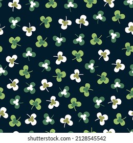 Green Clover Leaves Decoration Abstract Vector Graphic Seamless Pattern can be use for background and apparel design