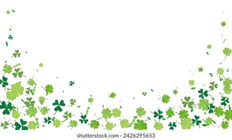 Grüne Kleeblätter Rahmen oder Rand mit Elegant St. Patricks Day Design für festliches Banner, Grußkarte, Postkarte, Einladung, Flyer Urlaub