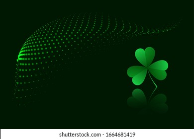 Green clover leaves saint patrick's day background. Vector illustration for lucky spring design with shamrock.