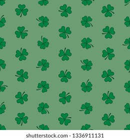 green clover leaves seamless pattern. saint patrick's day vector template design illustration