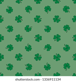 green clover leaves seamless pattern. saint patrick's day vector template design illustration