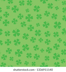 green clover leaves seamless pattern. saint patrick's day vector template design illustration