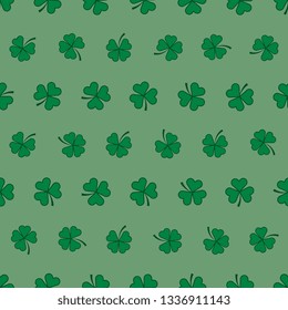 green clover leaves seamless pattern. saint patrick's day vector template design illustration