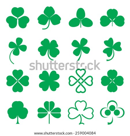 Green clover leaves. Vector illustration