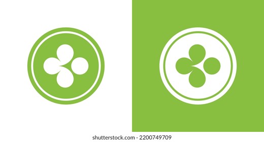 Green clover logo design, abstract shamrock leaf logo icon - Vector