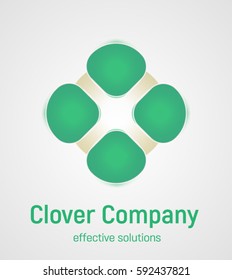 Green clover logo design environmental for company caring about people's health.