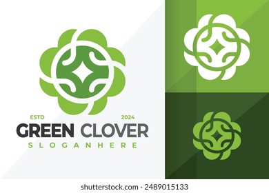 Green Clover Logo design vector symbol icon illustration