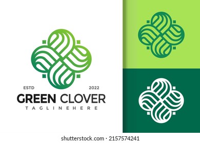 Plantilla de vectores de diseño de logotipo moderno de Clover verde