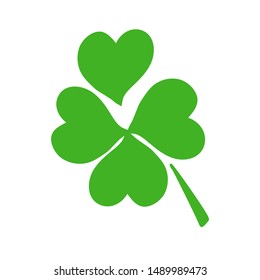 Green clover on a white background. Symbol. Vector illustration.
