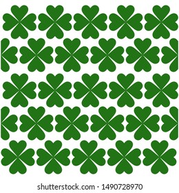Green clover on a white background. Ornament. Vector illustration.
