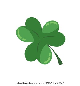 Green clover on white background. St. Patrick's Day celebration
