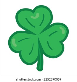 Green clover on white background. St. Patrick's Day  