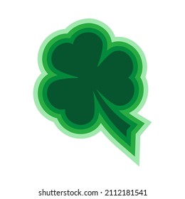 green clover over white background, st patrick day card