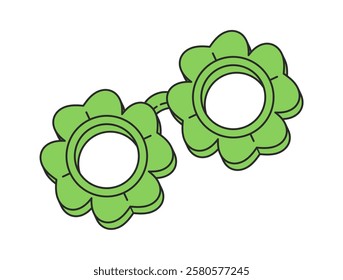 Green clover Patrick day sunglasses