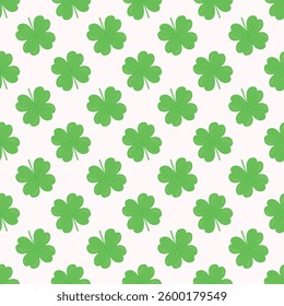 Green clover seamless pattern. Seamless pattern with clover on white background