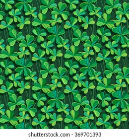 Green clover. Seamless pattern for St. Patrick's day
