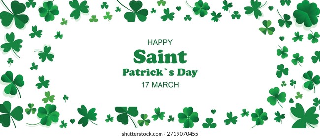 Green Clover and Shamrock Border Frame for St. Patrick's Day vector