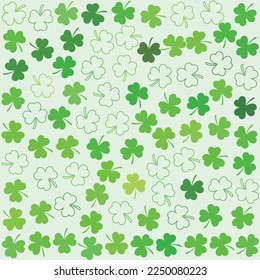 Green clover or shamrock pattern background for St. Patrick's Day.