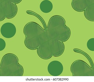 Green clover or shamrock symbol design, floral background.