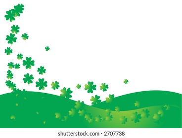 Green clover St. Patrick Day postcard