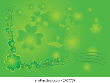 Green clover St. Patrick illustration background