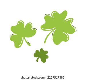 Green clover St. Patrick's Day Vector illustration flat style