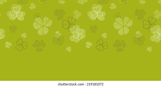 green clover textile texture horizontal border seamless pattern background