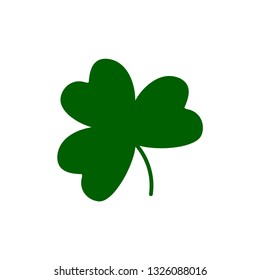 Green clover with three leaves. Vector image.