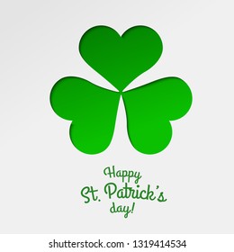 Green clover trefoil symbol. Happy patricks day pictogram concept. Trendy vector symbol.