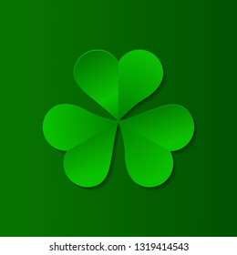 Green clover trefoil symbol. Happy patricks day pictogram concept. Trendy vector symbol.