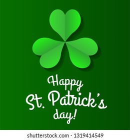 Green clover trefoil symbol. Happy patricks day pictogram concept. Trendy vector symbol.