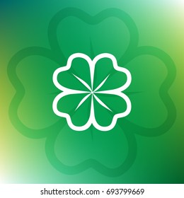 Green clover or trefoil vector logo design