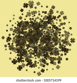 Green clover vector is a confetti which consist of many isolated elements. Stylish and beautiful green clover vector. Can be used as poster, border, background, wallpaper, card and etc