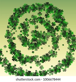 Green clover vector is a confetti which consist of many isolated elements. Stylish and beautiful green clover vector. Can be used as poster, border, background, wallpaper, card and etc