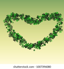 Green clover vector is a confetti which consist of many isolated elements. Stylish and beautiful green clover vector. Can be used as poster, border, background, wallpaper, card and etc