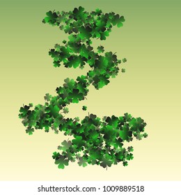 Green clover vector is a confetti which consist of many isolated elements. Stylish and beautiful green clover vector. Can be used as poster, border, background, wallpaper, card and etc