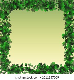 Green clover vector is a confetti which consist of many isolated elements. Stylish and beautiful green clover vector. Can be used as poster, border, background, wallpaper, card and etc