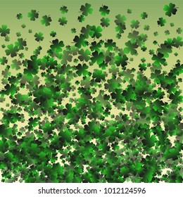 Green clover vector is a confetti which consist of many isolated elements. Stylish and beautiful green clover vector. Can be used as poster, border, background, wallpaper, card and etc