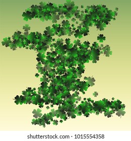 Green clover vector is a confetti which consist of many isolated elements. Stylish and beautiful green clover vector. Can be used as poster, border, background, wallpaper, card and etc
