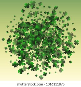 Green clover vector is a confetti which consist of many isolated elements. Stylish and beautiful green clover vector. Can be used as poster, border, background, wallpaper, card and etc