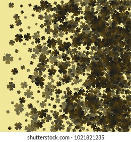Green clover vector is a confetti which consist of many isolated elements. Stylish and beautiful green clover vector. Can be used as poster, border, background, wallpaper, card and etc